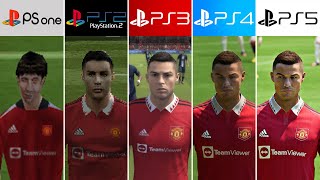 PS5 vs PS4 vs PS3 vs PS2 vs PS1 | FIFA - Comparación de Gráficos y Caras (4k 60fps)