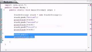 Intermediate Java Tutorial 14 Stacks, push, pop