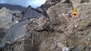 Castelluccio di Norcia, demolizioni e recupero tesi nella chiesa distrutta