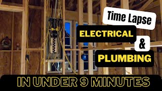 Time Lapse Electrical, Plumbing, and Prep for Drywall: House Construction: Episode 10