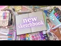 starting & customising my new sketchbook ♡ drawing on the cover, first page & more!