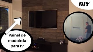 DIY: Painel de madeira (Laminato) fácill de fazer para sua  Televisão/ BRUNNACOMDOISNS