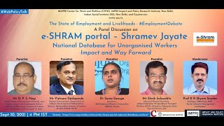#EmploymentDebate | Panel Discussion | e-SHRAM portal - Shramev Jayate: Impact and Way Forward Live