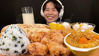 ASMR 学校給食大食い‼️〜パンの日って質量的に軽いから、一人3個にして欲しかった〜【咀嚼音】