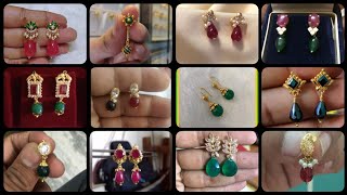 2-3.grams ruby drops earrings designs//with weight.