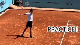 Stefanos Tsitsipas | 2022 Madrid Open Practice | Court Level