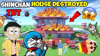 Nobita And Doremon Blast And Destroyed Shinchan House Ni Minecraft 😱 || Shinchan Minecraft || Ep1