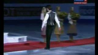 EVGENI PLUSHENKO STEPHANE LAMBIEL BRIAN JOUBERT EC 2010 MEDAL CEREMONY.wmv