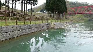 2馬力ミニボートで遊ぶ　新潟県荒川 鷹巣ダム