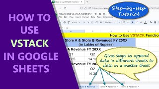 Google Sheets | VSTACK | Function | Example | Spreadsheet | Tutorial | Append Data Vertically