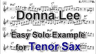 Donna Lee - Easy Solo Example for Tenor Sax