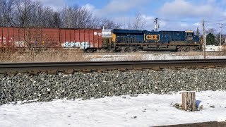 CSX Freight Q388 - ES44AH #3140 Fantastic Sounding K5HL + ex. GT Boxcar - Madison OH Feb 2020