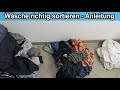 Wäsche richtig sortieren / Wäsche fürs Waschen mit Waschmaschine trennen & vorbereiten – Anleitung