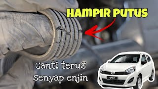 Belting Axia berbunyi bising : Cara tukar dan adjust belting Axia terus senyap