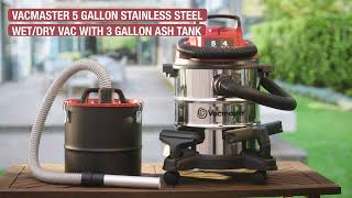 Vacmaster 5 Gallon Stainless Steel Wet/Dry Vac | Product Video | 9/8 Central