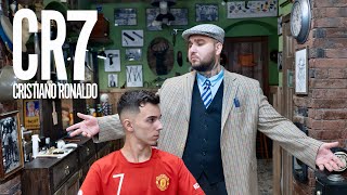 💈 ASMR BARBER - Cristiano Ronaldo HAIRCUT - Curls \u0026 Skin Fade ⚽️