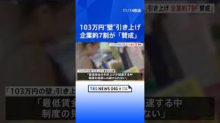 「103万円の壁」引き上げに「賛成」67.8％　全国約1700の企業にアンケート調査　帝国データバンク｜TBS NEWS DIG #shorts