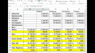 Kostenarten und Kostenstellenrechnung / BAB / Zuschlagssätze