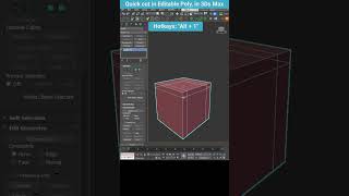 3ds Max Quick Cut with Alt+1 – Fast and Easy Edge Slicing! #shorts #3dsmax #cut
