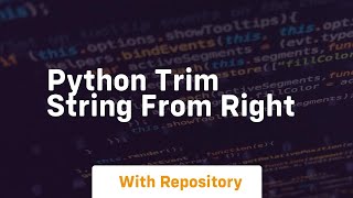 python trim string from right