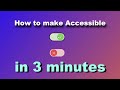 How to make Accessible CSS Toggle Buttons IN 3 MINUTES #CSSToggle