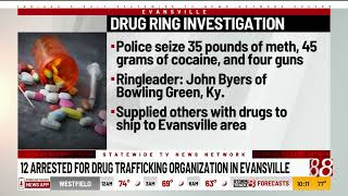 12 arrested for drug trafficking organization in Evansville