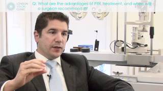 What are the advantages of PRK treatment, and when will a surgeon recommend it?