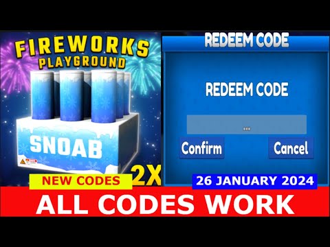 *NEW CODES* [2X] Fireworks Playground [BETA] ROBLOX ALL CODES JANUARY 26, 2024