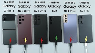 Samsung Z Flip 4 vs S22 Ultra vs S21 Ultra vs S22 vs S21 Plus vs S21 FE Battery Test
