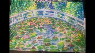 Monet’s Lily Pond Art Lesson with  Oil Pastels and Watercolor Paints