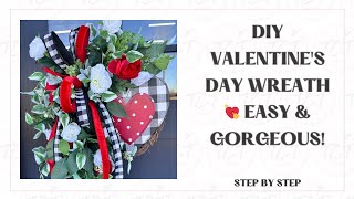 DIY Valentine’s Day Grapevine Wreath | Step-by-Step Tutorial #valentinesdecor