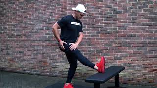 Front Foot Elevated Hamstring Stretch with Internal Rotation