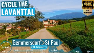 Lavanttal - Kärnten: Gemmersdorf to Sankt Paul - Indoor Cycling Video with telemetry