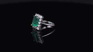 PIRLANTA ZÜMRÜT YÜZÜK - DIAMOND EMERALD RING- 10232-5210