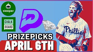 MLB PRIZEPICKS | PROP PICKS | SATURDAY | 4/6/2024 | MLB BETTING | BET PROPS