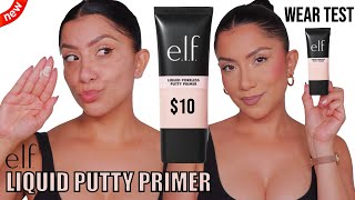 *new* e.l.f. COSMETICS LIQUID PORELESS PUTTY PRIMER + ALL DAY WEAR TEST *oily skin* | MagdalineJanet