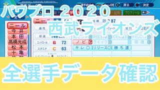 【パワプロ 2020】西武ライオンズ全選手データ能力確認※選手紹介文有