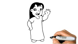 How to DRAW LILO From Lilo and Stitch Easy Step by Step