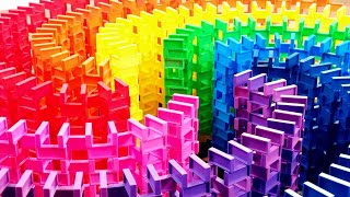 SATISFYING Rainbow Domino Tricks!