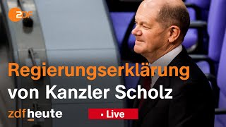 Erste Regierungserklärung von Bundeskanzler Scholz | ZDF Heute im Parlament