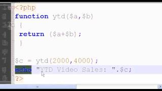 PHP Function Call with Parameters and Return Statement 10c