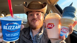 Dairy Queen Crunchin’ Cookie Dipped Cone, Orange Cream Shake, and Mint Oreo Blizzard Review