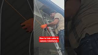 How to hide cable in camera installation #cctvsecuritycameras #securitycamera #camerainstallation