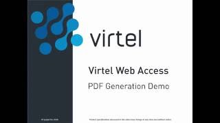 Virtel Web Access- PDF Generation Demonstration