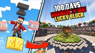 I spent 100 Days on One Block Lucky Block in Minecraft Hardcore! [FULL MOVIE]