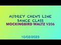 MockingBird Waltz, V206 🌻🌷🌹  Audrey Chen's Line dance class (tutorial & dance中文教學）10/02/2023