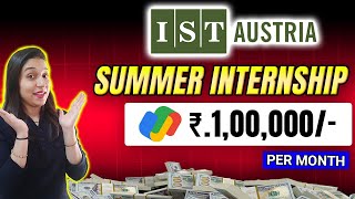 Internships for college students | Summer Internship | 1 Lakh Stipend | IST Austria 2025