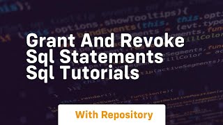 Grant and revoke sql statements sql tutorials
