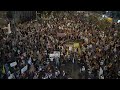 Scores of Israelis gather in Tel Aviv for weekly protest against Netanyahu and his government