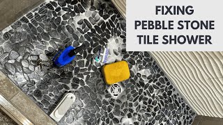 Pebble Stone Tile Shower Repair - Step-by-step Instructions - MAPEI Grout and Mortar